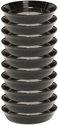 5 Inch (4 Inch Base) Case of 10 Plant Saucer, Black by AustinPlanter