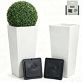 GreenShip 27" Tall Planters for Outdoor Indoor, Set of 2 with Drainage by GreenShipHandmadePots