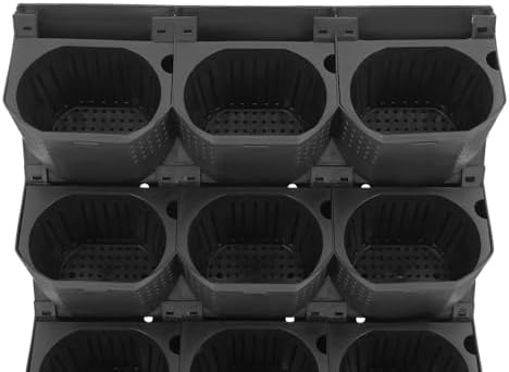 36-Pot Wall Mounted Planter – Vertical Wall Planter with Water Storage Layer, Stackable Flower Pot Holder for Indoor Outdoor Garden Balcony (12 * 3-Pot) (Black) - Image 6
