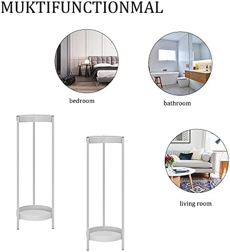 Plant Stand,2 Tier Metal Flower Plants Holder with 2 Removable Display for Indoor or Outdoor,Pot Plant Planter Display(30 X 10in,White) - Image 6