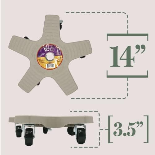 Bosmere 14" Plant Caddie - Heavy-Duty Rolling Plant Stand with Locking Wheels, 500 lb Capacity – Durable Plant Caddy for Indoor/Outdoor Use, Light Gray - Image 5