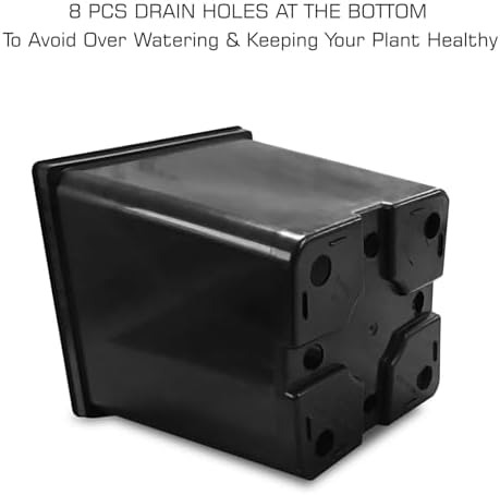 1/2 Gallon Square Nursery Pots 48PCS Black Thick Durable Plastic Flower Pots with Drainage Holes, Reusable Seedling propogation Starter Pots for Indoor Plants, Transplanting, Succulents - Image 5