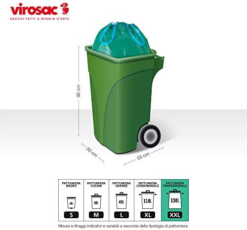 Virosac - Gransacco - Robust, Durable Bags Ideal for Gardening. Equipped with Practical Handles - 20 Green Bags 80x115 cm - Image 3