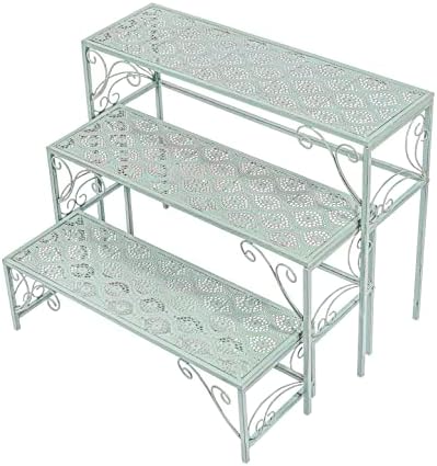 Sungmor Metal Plant Stand - 3 Tier Foldable Ladder Planters Display Shelf - Multiple Plants Flower Pots Vases Storage Organizer - Indoor Outdoor Multi Tiered Plant Rack for Garden Balcony Yard - Image 3