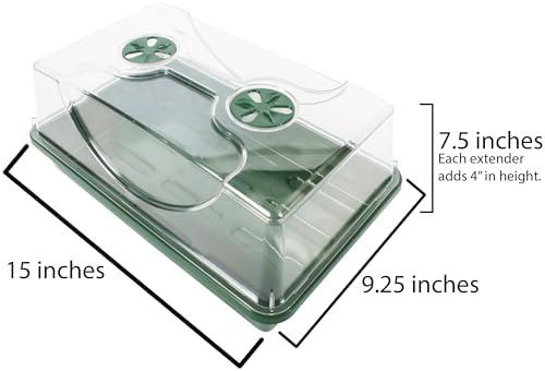 EarlyGrow Medium Seed and Herb Domed Propagator with Vented Side Height Extension and Security Clip Set,Green - Image 6