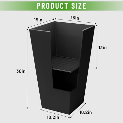 SnugNiture Taper Tall Planters 30 Inch Set of 2, Large Planter for Indoor Outdoor Plants, Modern Flower Pot Containers Large Decorative Tree Planter, Black - Image 3