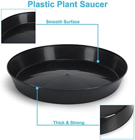 8 Inch (6.3 Inch Base) Plant Saucer, Black, Case of 5 - Image 6