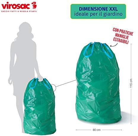 Virosac - Gransacco - Robust, Durable Bags Ideal for Gardening. Equipped with Practical Handles - 20 Green Bags 80x115 cm - Image 2