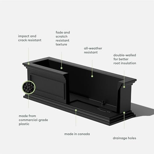 Veradek Brixton Series Window Box Planter - Rectangular Outdoor Planter - Image 3