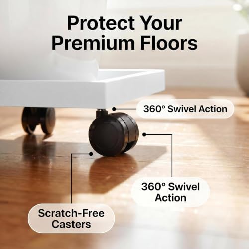 14.2 Inch Square Rolling Plant Caddy Saucer with Wheels, Heavy Duty Wheeled Planter Stand for Potted Plant, Coaster Roller Base Tray with Casters, Flower Pot Dolly Holder for Indoor Outdoor - Image 4