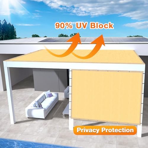 Artpuch Outdoor Pergola Shade Cover 22x22 FT Sun Shade Cloth with Grommets Sand 90% UV Protection Canopy Patio Privacy Screen (Customized Available) - Image 3