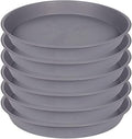 6 Pack of 12 inch Plant Saucer Gray, Heavy Duty Plastic Plant Saucer 12 inch Round, Durable Plant Tray for Pots, Flower Saucers for Indoors, Plant Trays for Planter 11"/12" (12", Cement Gray) by Bleuhome
