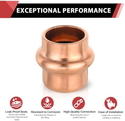 (Pack of 40) EFIELD 1/2-inch Copper Press Fit End Cap (Plug) Plumbing Fittings, LBP Design, Heavy Copper Structure - Image 3