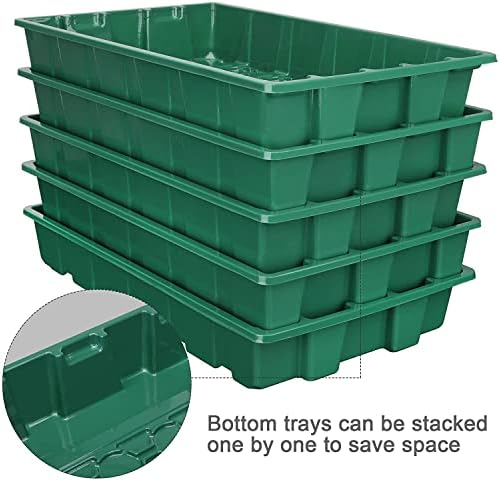 MIXC 5 Pack Seed Starter Tray, 200Cell Mini Propagator Greenhouse Grow Kit - Image 4