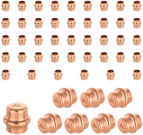 (Pack of 50) EFIELD 1/2-inch Copper Press Fit End Cap (Plug) Plumbing Fittings, LBP Design, Heavy Copper Structure by EFIELDPEXTUBING