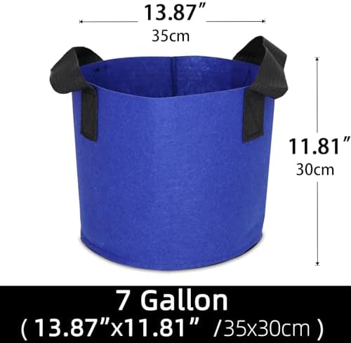 Grow Bags,Growing Pot Bags Garden Grow Bag Indoor Outdoor Fabric Aeration Plant Pot Container Flower Vegetable Pouch (Dark Blue,7 Gallon) - Image 3