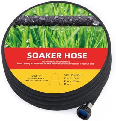 Garden Soaker Hose Kit 75ft 1/2" Short Rubber Drip Hoses Soaking by Unknown