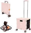 FELICON SELORSS Foldable Utility Cart Folding Portable Rolling Crate-Pink by FELICON