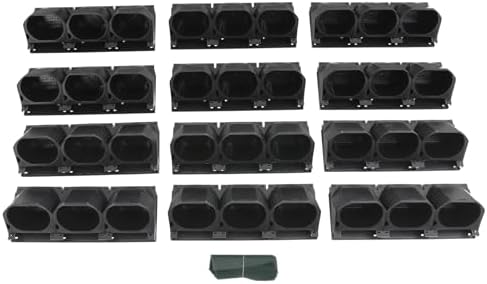 36-Pot Wall Mounted Planter – Vertical Wall Planter with Water Storage Layer, Stackable Flower Pot Holder for Indoor Outdoor Garden Balcony (12 * 3-Pot) (Black) - Image 5