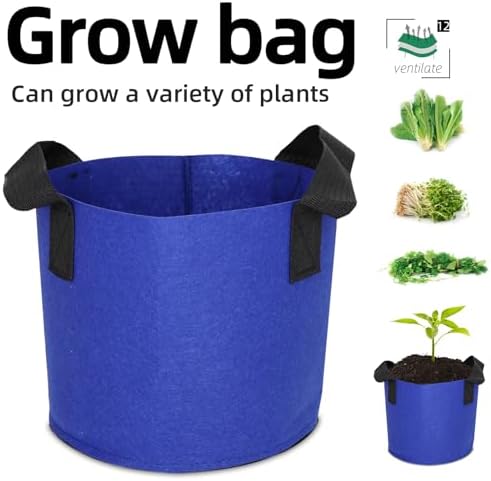 Grow Bags,Growing Pot Bags Garden Grow Bag Indoor Outdoor Fabric Aeration Plant Pot Container Flower Vegetable Pouch (Dark Blue,12Gallon) - Image 2