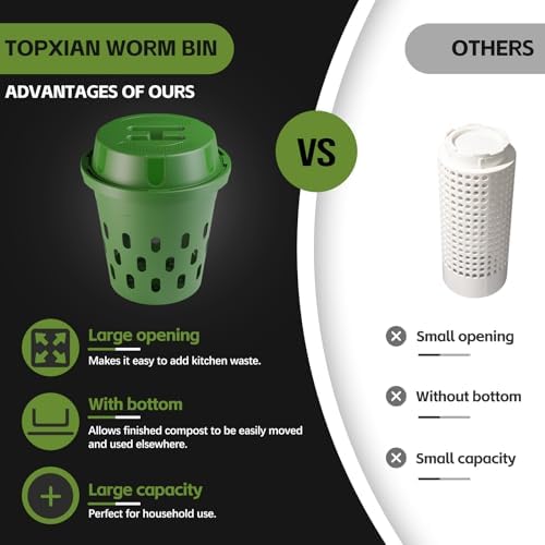 6-Pack Inground Worm Farm, Outdoor Worm Composting Bin, 8L - Image 6