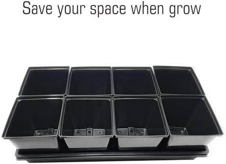 1/2 Gallon Square Nursery Pots 96PCS Black Thick Durable Plastic Flower Pots with Drainage Holes, Reusable Seedling propogation Starter Pots for Indoor Plants, Transplanting, Succulents - Image 7