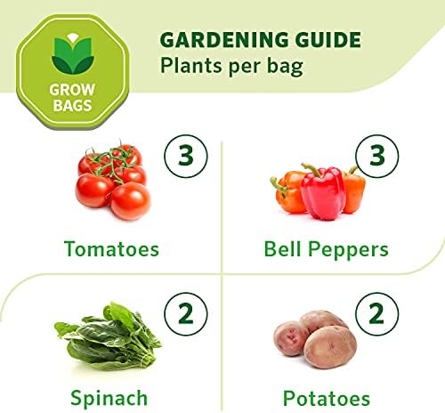Coolaroo 4-Pack 10 Gallon Heavy Duty Plant/Vegetable/Fruit/Flower Breathable Fabric Grow Planter Pot Bags with Handles, Brick - Image 4