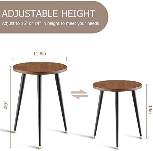 KINNARY Plant Stand Indoor, Mid Century Wood Plant Stand Plant Table for Flower Pots, Heavy Duty Metal Tall Plant Holder, Modern Home Decor Small Round Side End Table (11.8"x16") - Image 3