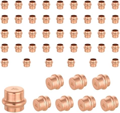 (Pack of 50) EFIELD 3/4-inch Copper Press Fit End Cap (Plug) Plumbing Fittings, LBP Design, Heavy Copper Structure by EFIELDPEXTUBING
