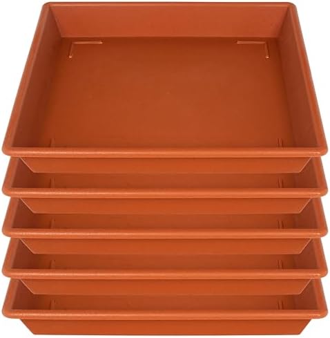 NIMYAU Square Plant Saucer 8 Inch 5 Pack, Plant Stand Plant Trays for Pots Heavy Duty Plastic Plant Saucers for Indoors Outdoors, Flower Pot No Holes Terracotta Plant Lover Gardening Gifts by NIMYAU