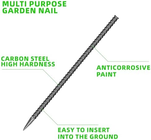 16 Pcs 24-Inch Garden Ground Stakes Galvanized Steel Staples - Image 3