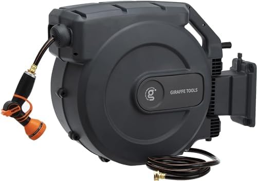 Giraffe Tools Retractable Garden Hose Reel 1/2"155FT Auto Rewind by GiraffeTools