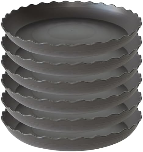6 Pack of 6 inch Plant Saucer Plant Tray, Plastic Plant Saucer, Heavy Duty Plant Tray for Pots, Plant Saucers for Indoors Planter, Garden Water Plate Bowls for Gallon Grow Bags (Brown) by Unknown