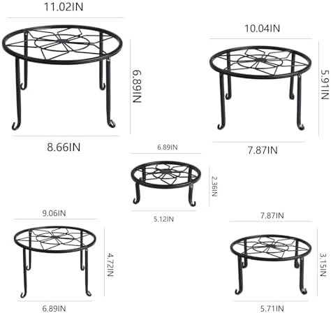 5 Pack Metal Plant Stand,Heavy Duty Plant Stands for Indoor and Outdoor - Image 3