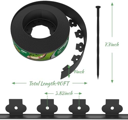 Mars Villa Landscape Edging, 4 Inch Tall 40FT Garden Edging Border Kit - Image 2