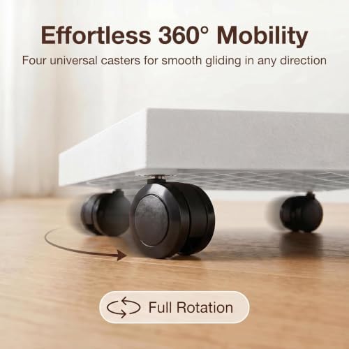 14.2 Inch Square Rolling Plant Caddy Saucer with Wheels, Heavy Duty Wheeled Planter Stand for Potted Plant, Coaster Roller Base Tray with Casters, Flower Pot Dolly Holder for Indoor Outdoor - Image 3