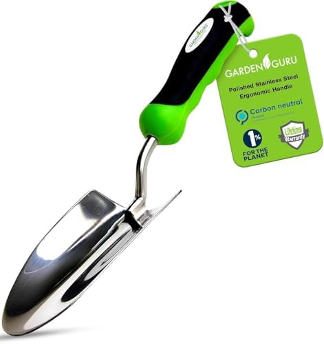Garden Guru Heavy Duty Garden Trowel Hand Shovel for Gardening - Strong Stainless Steel - Rust Resistant - Ergonomic Grip - Perfect Trowel Garden Tool for Soil Digging Planting Transplanting Weeding by GardenGuru