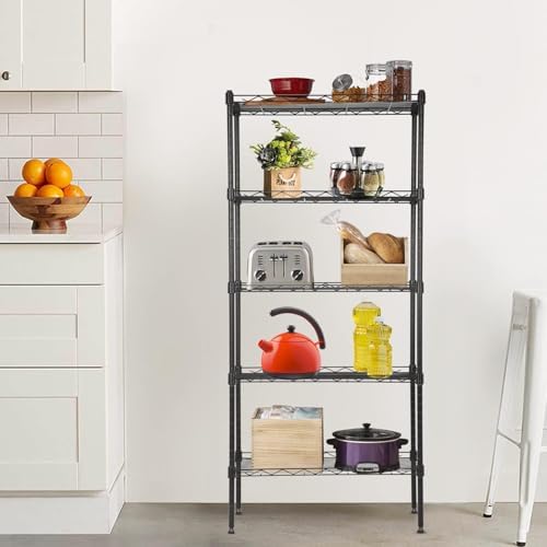 Meet perfect 5-Tier Wire Shelving Unit, 750 lb, 21.5 x 11.6 x 47.6 in - Image 2