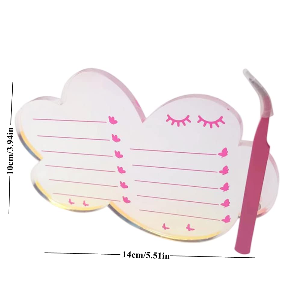 Grafting False Eyelash Acrylic Extension Pallet, Eyelash Extension Tweezers Plate Pad Makeup Palette Individual Training Tools Dazzling (Cloud-shaped A （5.51x3.94in）)