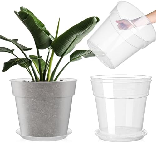 Baderke 3 Pack Clear Nursery Pot,13.65 Inch by Baderke