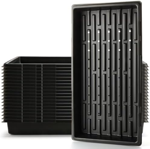 RooTrimmer 18-Pack 1020 Seedling Trays with Holes - Extra Strength Heavy Duty,10" x 20", Reusable 1020 Nursery Trays for Seed Germination, Plant Propagation, Garden Seed Starter and Microgreens by RooTrimmer