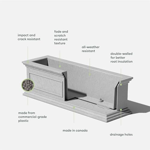 Veradek Brixton Series Window Box Planter - Rectangular Outdoor Planter - Image 3