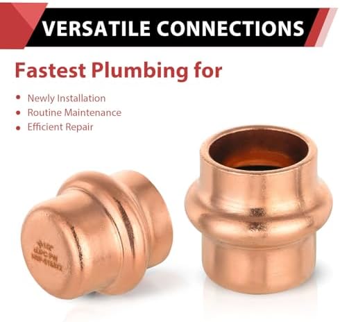 (Pack of 20) EFIELD 1/2-inch Copper Press Fit End Cap (Plug) Plumbing Fittings, LBP Design, Heavy Copper Structure - Image 5