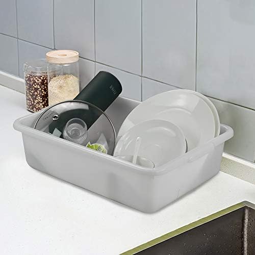 Wash Basin Tub, Plastic Dish Pan 8 Liter, White Bus Tubs, Set of 4 - Image 5