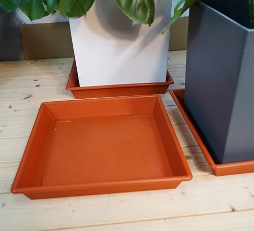 NIMYAU Square Plant Saucer 8 Inch 5 Pack, Plant Stand Plant Trays for Pots Heavy Duty Plastic Plant Saucers for Indoors Outdoors, Flower Pot No Holes Terracotta Plant Lover Gardening Gifts - Image 5