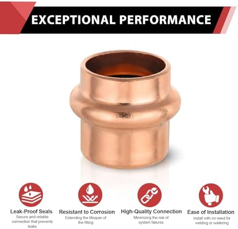 (Pack of 50) EFIELD 3/4-inch Copper Press Fit End Cap (Plug) Plumbing Fittings, LBP Design, Heavy Copper Structure - Image 3
