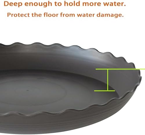 4 Pack of 14 inch Plant Saucer Plant Tray, Plastic Plant Saucer, Heavy Duty Plant Tray for Pots, Plant Saucers for Indoors Planter, Garden Water Plate Bowls for Gallon Grow Bags (Brown) - Image 4