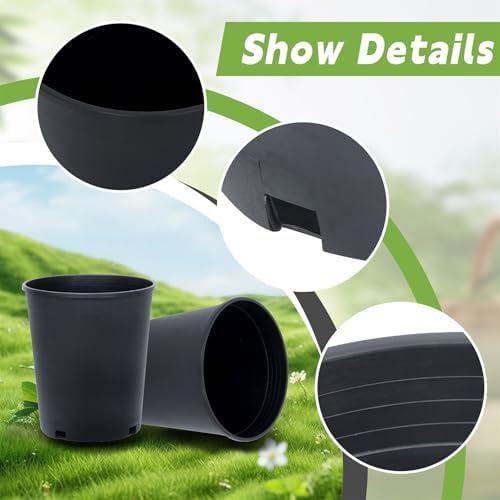 HOSTIC 5 Gallon Flexible Nursery Pots Gallon Pot with Drainage Holes Plastic Plant Container Suitable for Indoor Outdoor Vegetables Flowers Plants 10 PCS - Image 4