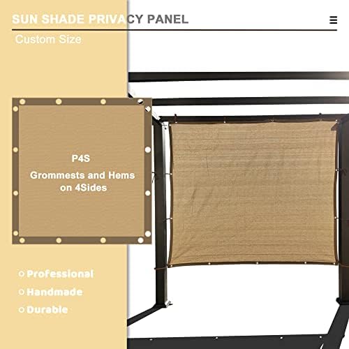 Alion Home Sun Shade Panel Privacy Screen with Grommets on 4 Sides for Outdoor, Patio, Awning, Window Cover, Pergola (10' x 5', Walnut) - Image 5