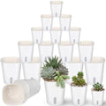Ziliny 18 Pcs Self Watering Pots Plastic Plant 3 Sizes Flower Plant Pot with Inner White Flower Pots for Indoor House Plants Plastic Self Watering Pot for Herbs Flowers (S,M,L) by Ziliny